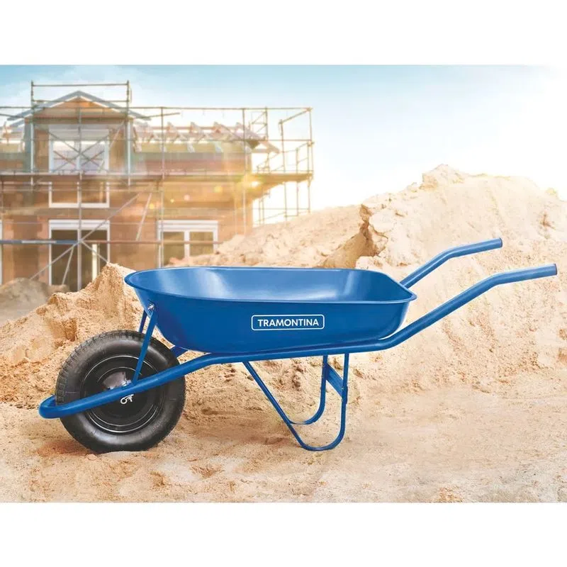 Carretilla Tramontina Metal Rueda Inflable 50L Azul