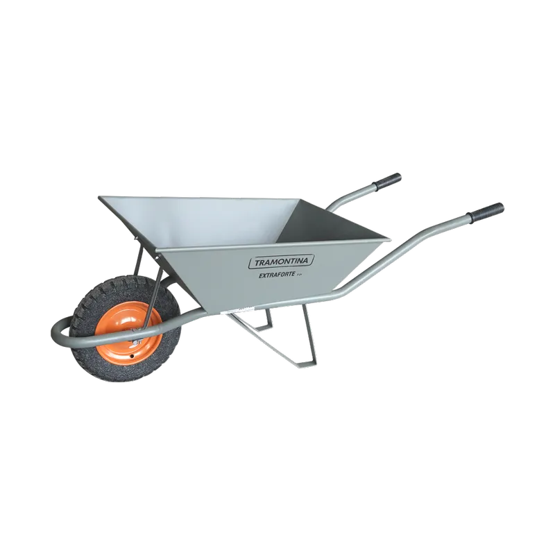 Carretilla extra fuerte rueda maciza gris 65Lt. Tramontina